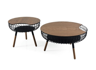Stilvoll Doppel Set 2x Couchtisch Design Wohnzimmertisch Braun Tisch